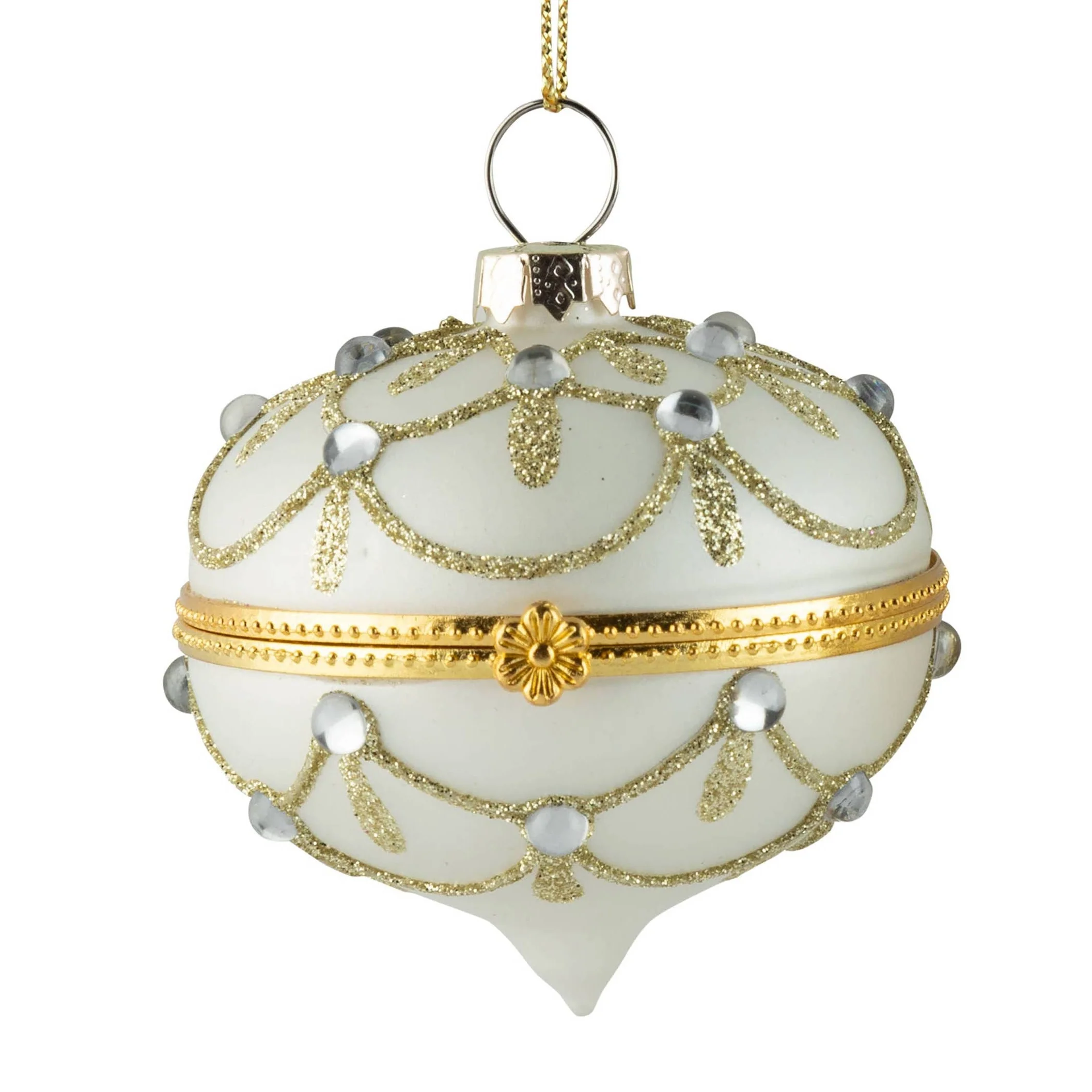 Teardrop Finial Glass Hinged Keepsake Ornament