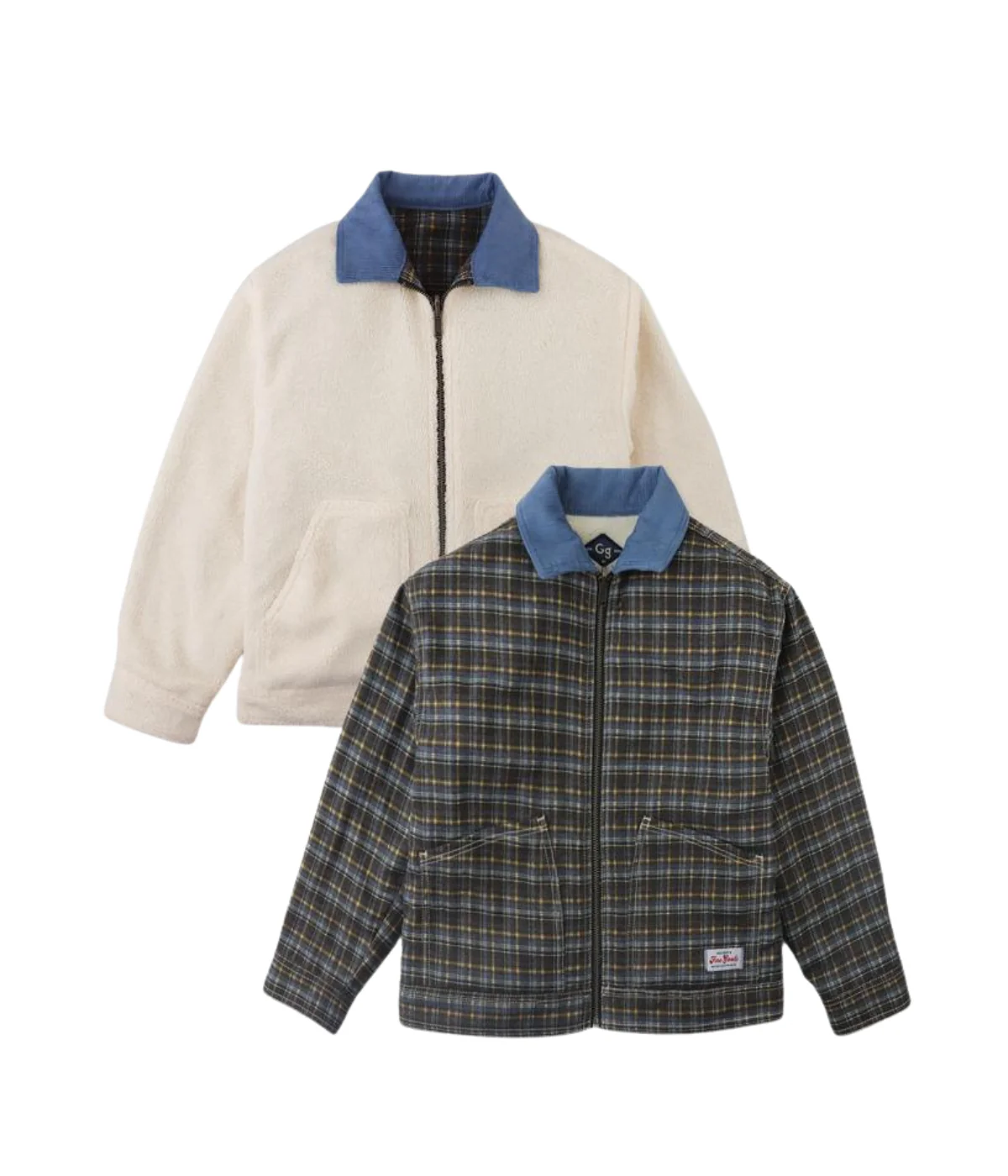 Boy Anthony Reversible Jacket In Plaid And Sherpa - Multicolor