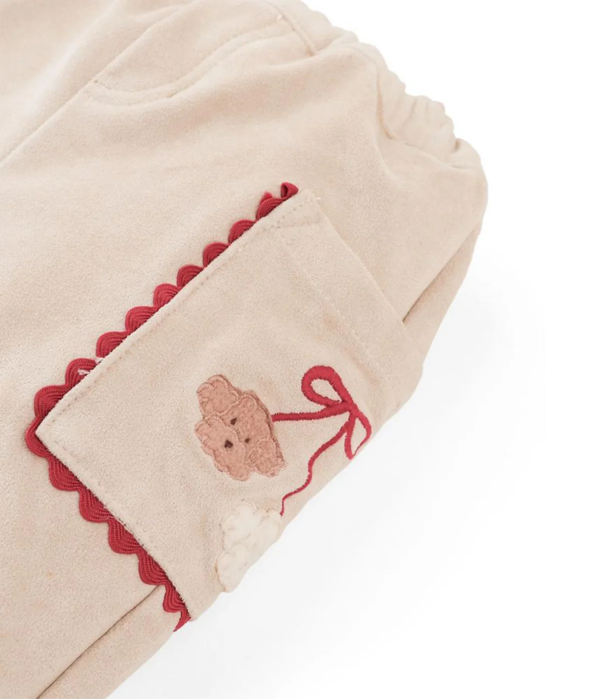 Baby Girl Nellie Straight Cut Pant Poodle Detail - Beige - Image 4