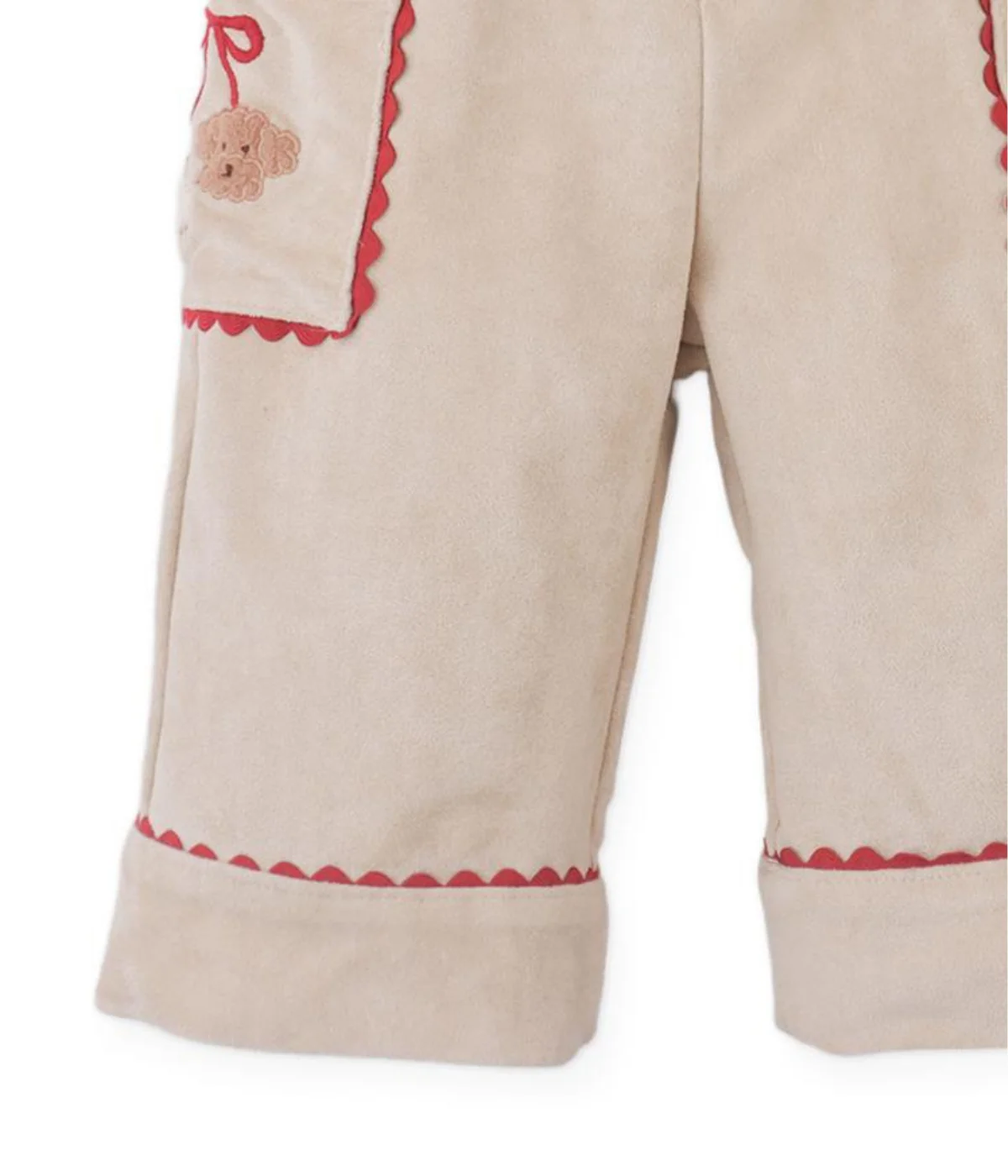 Baby Girl Nellie Straight Cut Pant Poodle Detail - Beige - Image 5