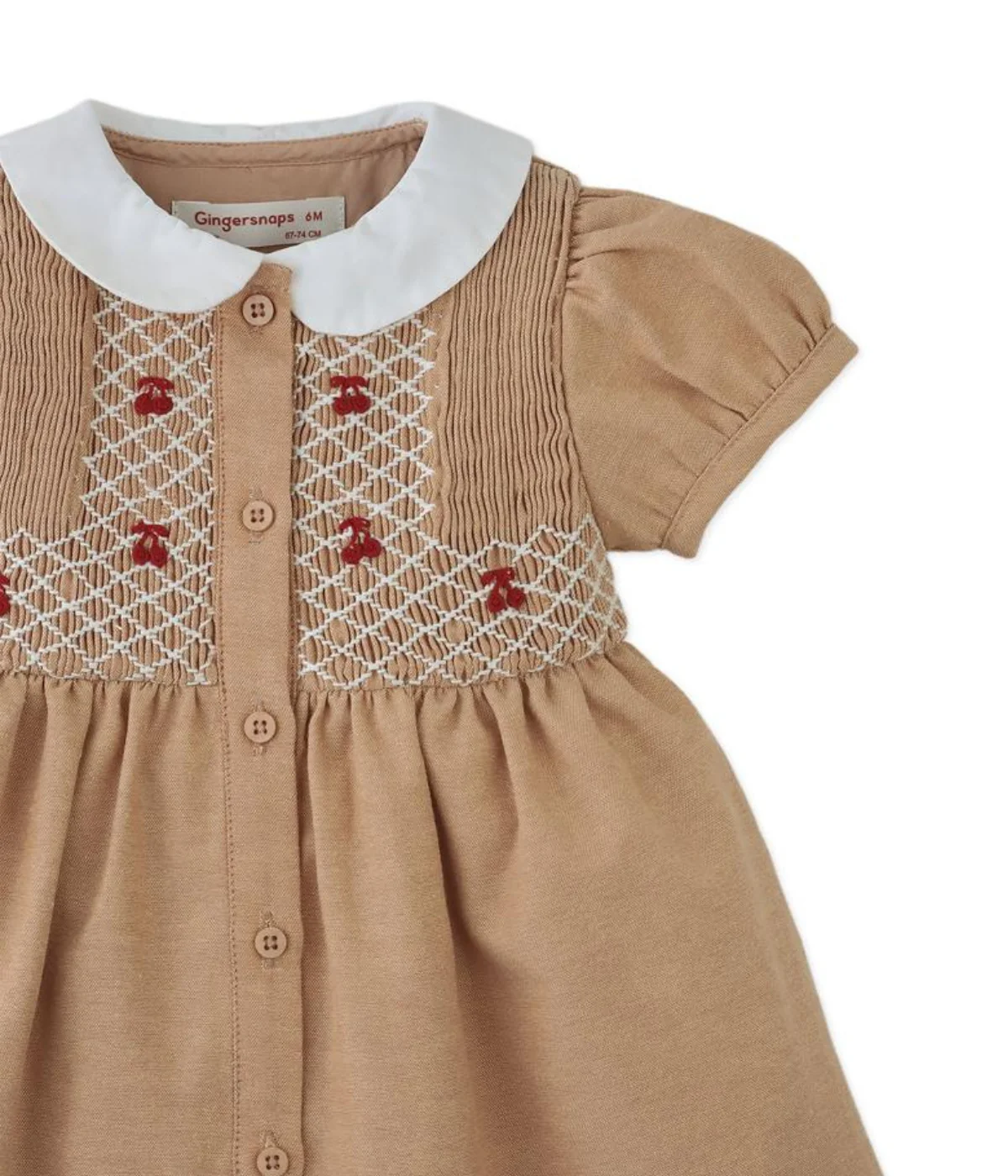 Baby Girl Marjorie Smocked Dress - Tan - Image 3