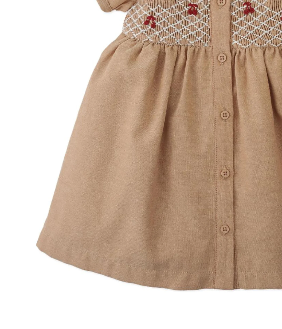 Baby Girl Marjorie Smocked Dress - Tan - Image 4