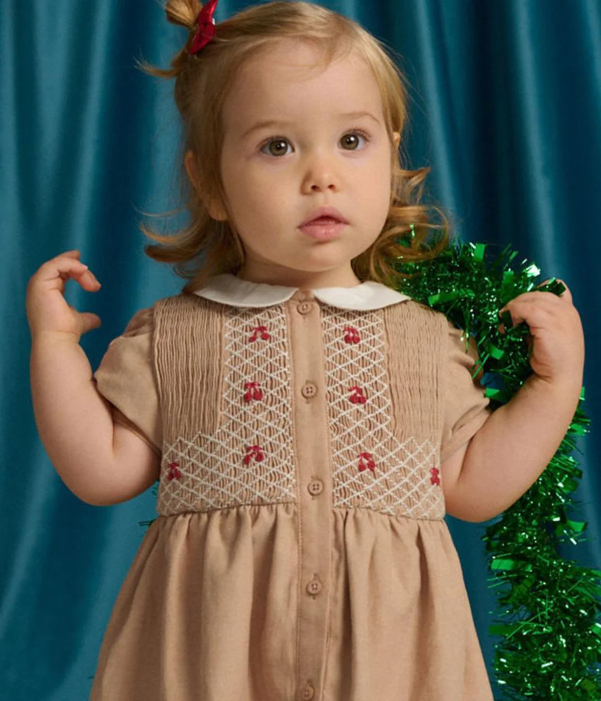 Baby Girl Marjorie Smocked Dress - Tan - Image 5
