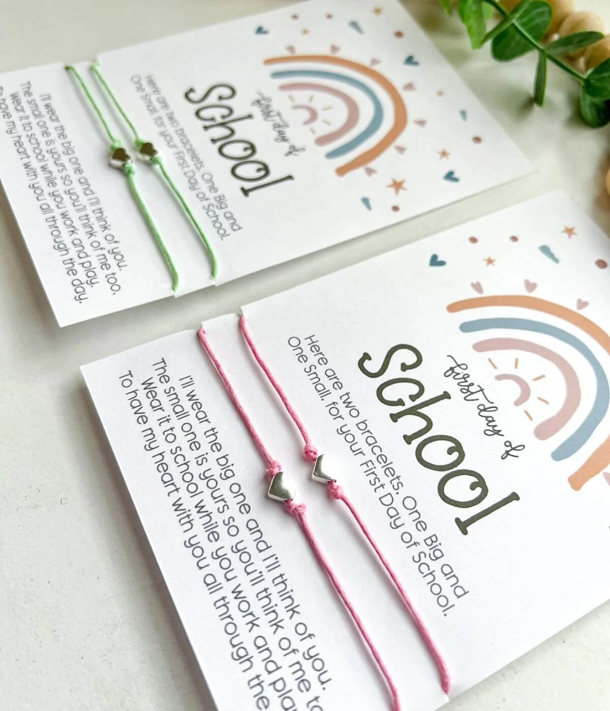 Back to School Wish Bracelet Boho Rainbow Mommy & Me - Aqua - Image 2