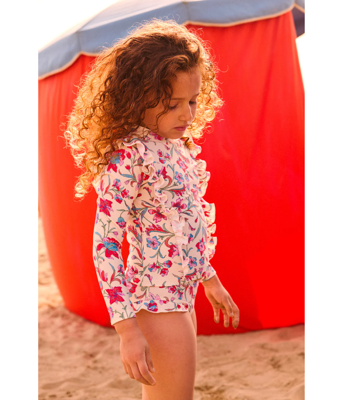 Bathing Set Yanika Recycled Swimsuit Fabric - Cream Floral Haven - Image 4