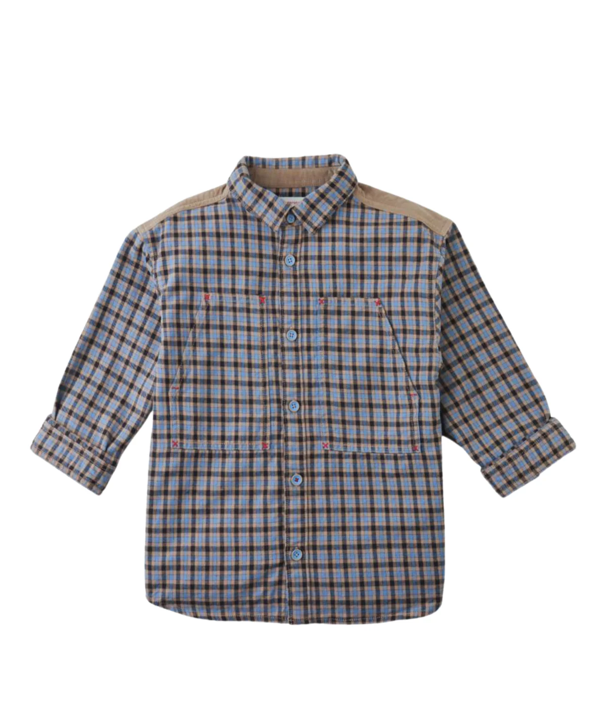 Boy Zeno Checkered Woven Workshirt - Multicolor