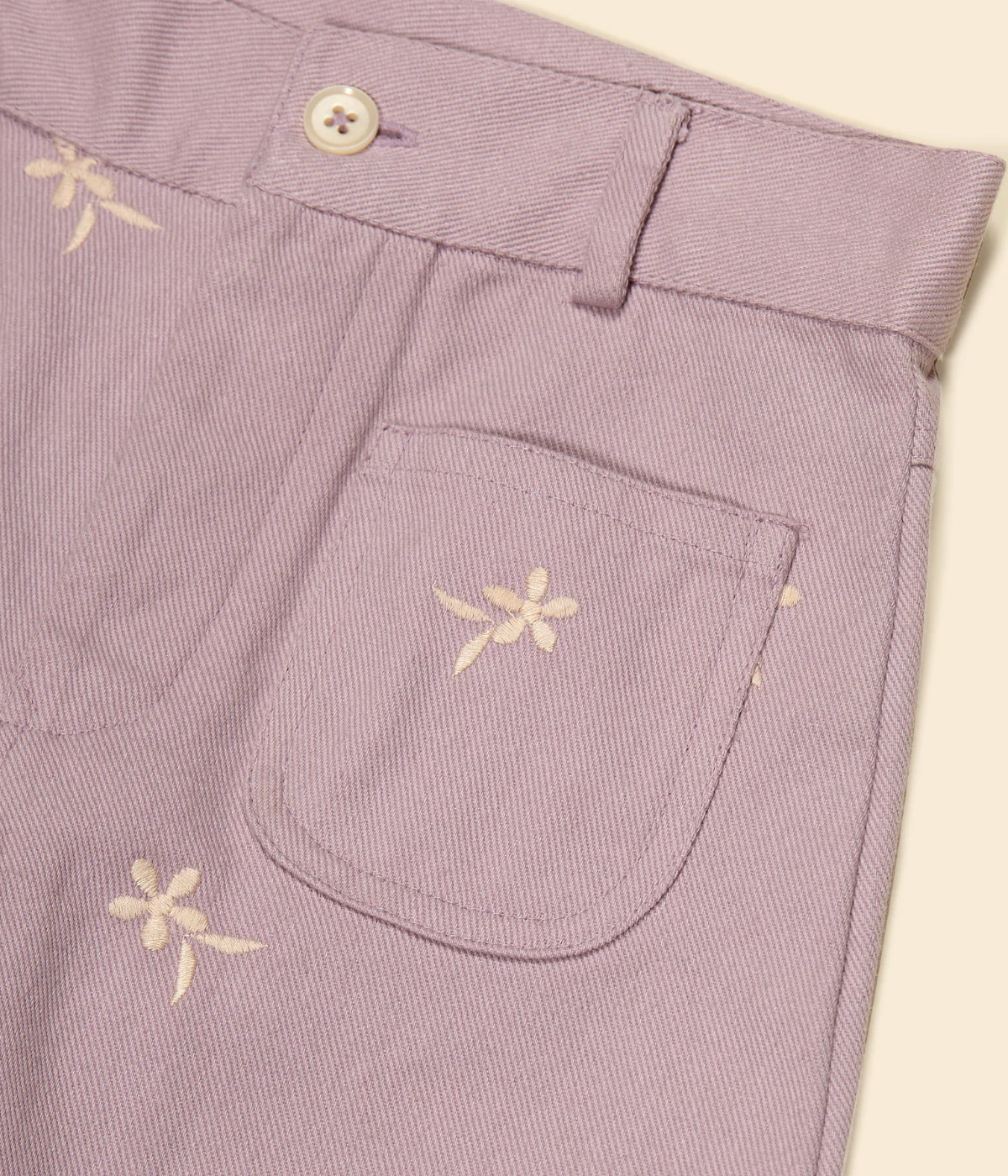 Casey 70's All Over Embroidery Jean - Lilac - Image 2