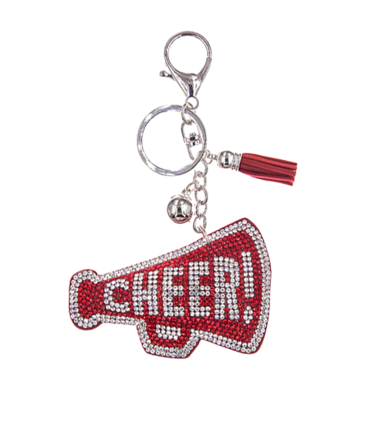 Cheer Megaphone Key Chain - Red/Clear