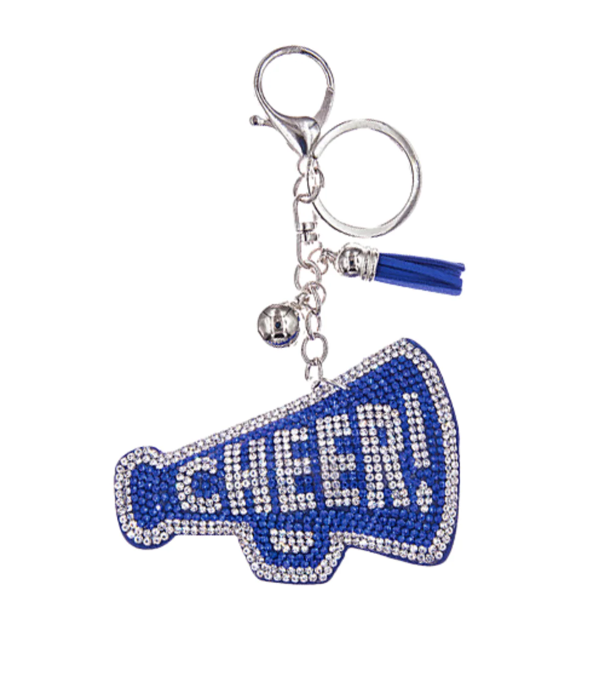 Cheer Megaphone Key Chain - Royal Blue/Clear