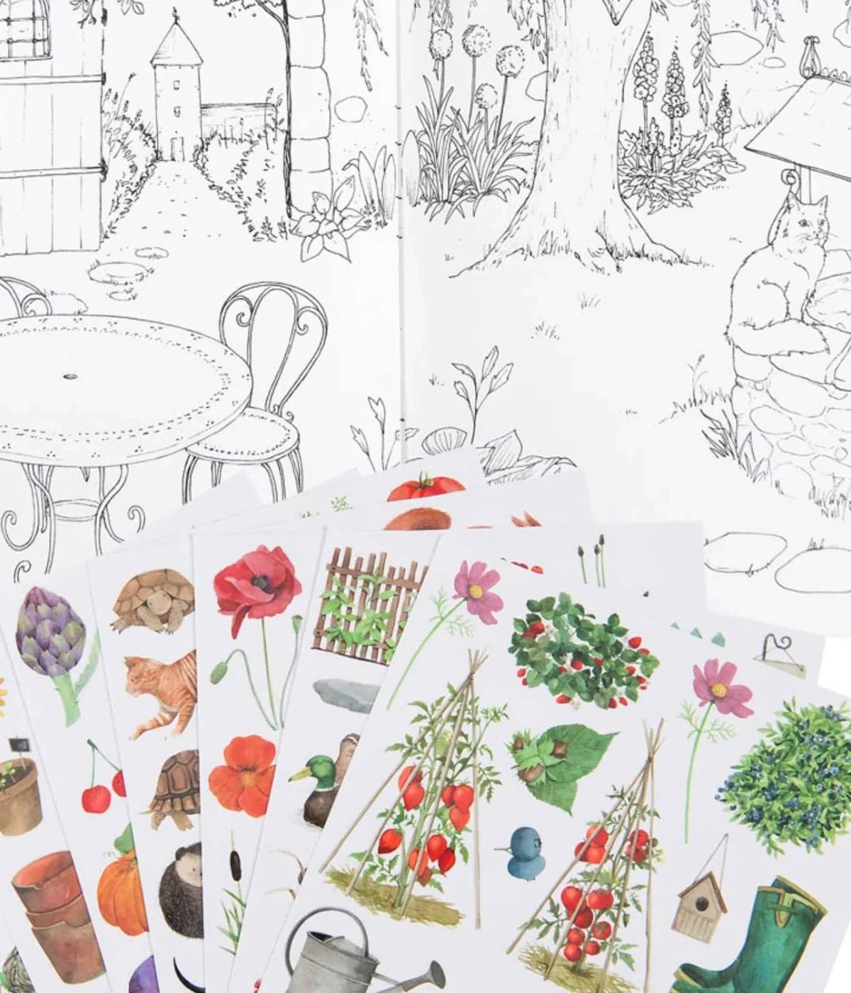 Coloring Books & Stickers Garden Theme - Moulin Roty - Image 3