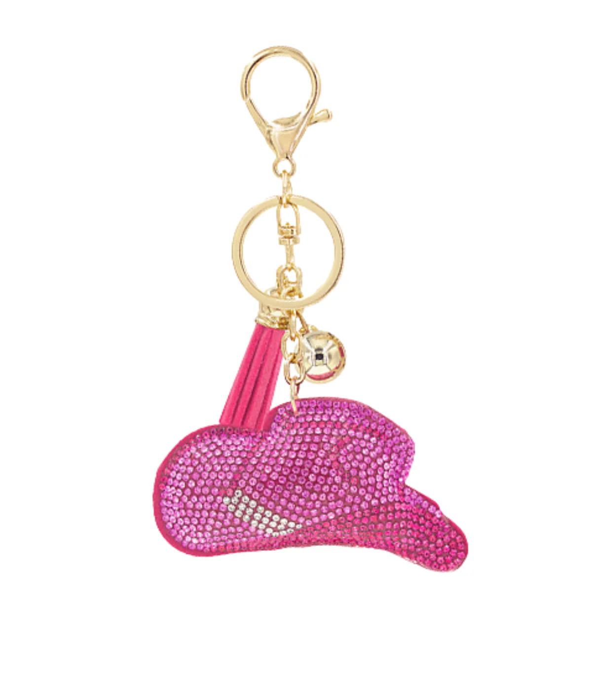Cow Boy Hat Keychain - Pink/Gold