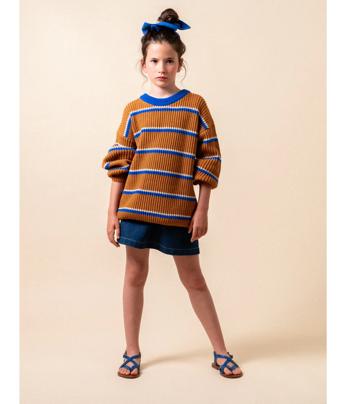 Denim Embroidered Mini Skirt Girl - Image 4