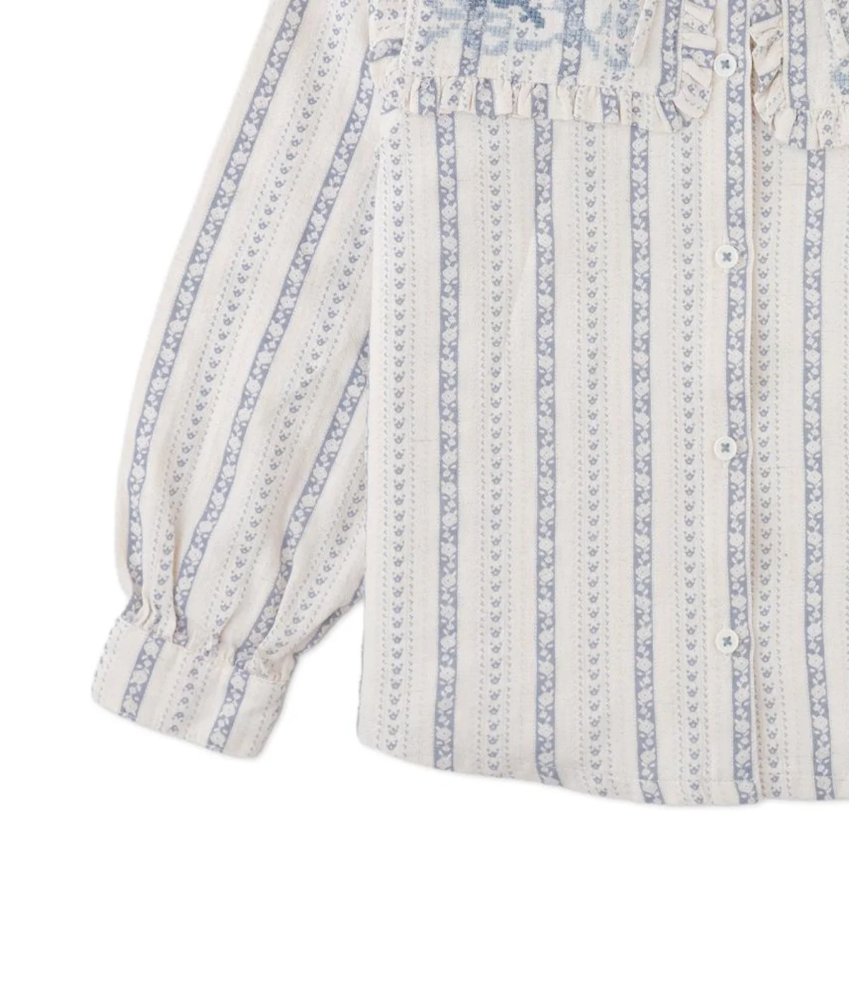 Girl Esmeralda Blouse With Embroidered And Ruffled Detail - Off White - Image 4