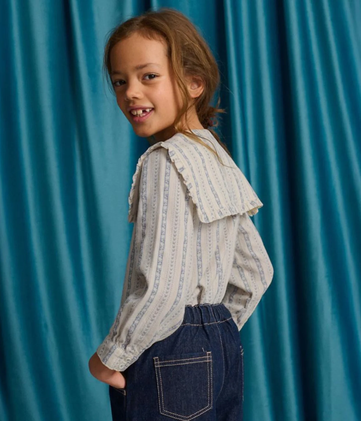 Girl Esmeralda Blouse With Embroidered And Ruffled Detail - Off White - Image 5
