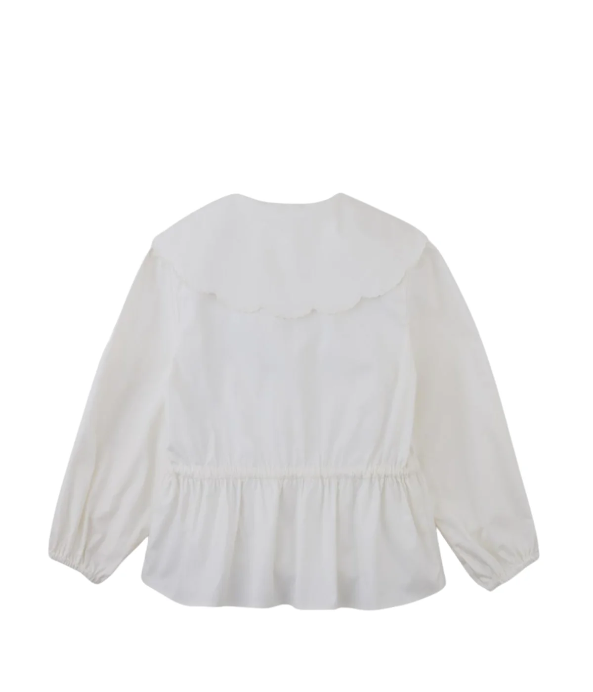 Girl Mercedes Top With Peplum Sleeves - Off White - Image 2