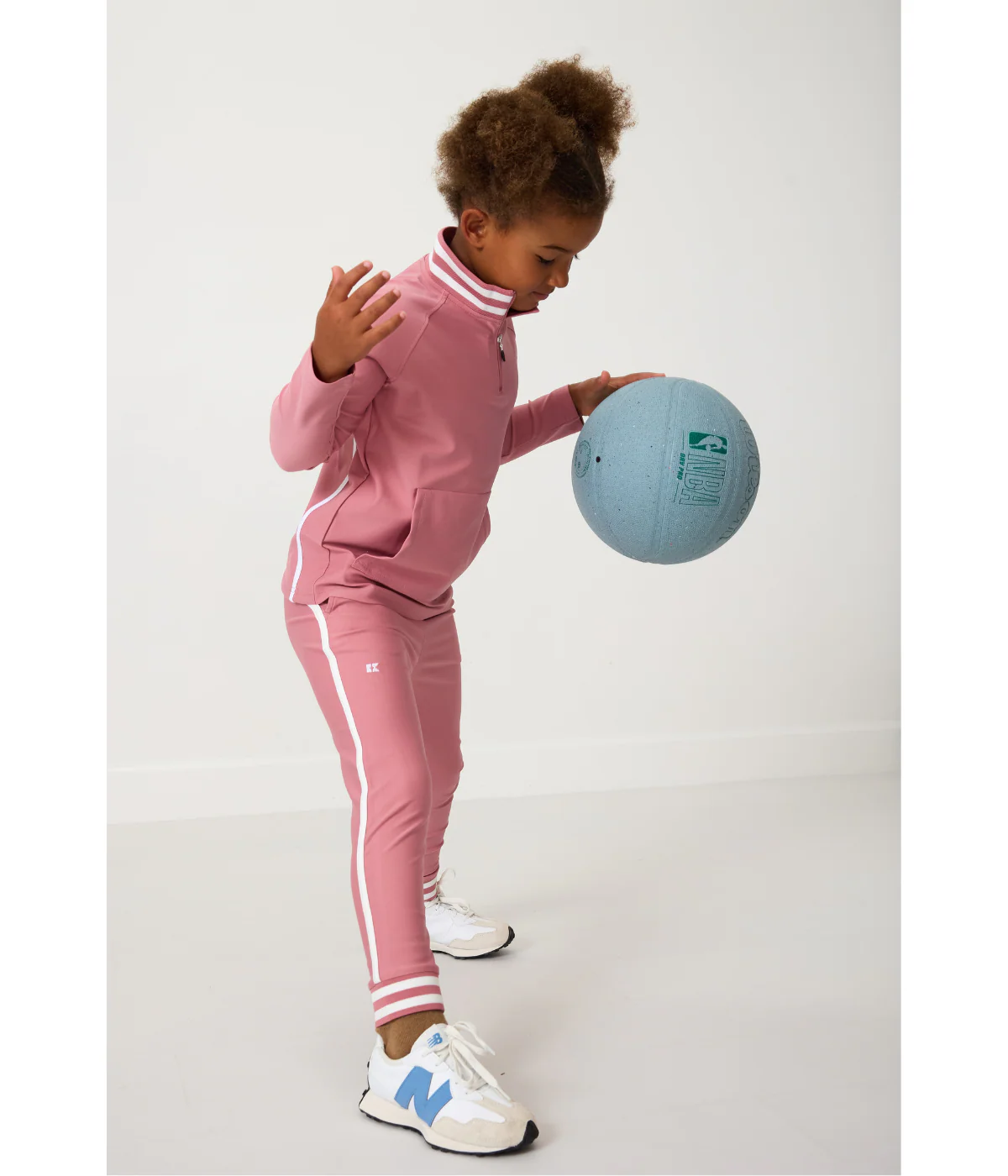Girls Retro Warm-Up Jogger - Dusty Pink - Image 4