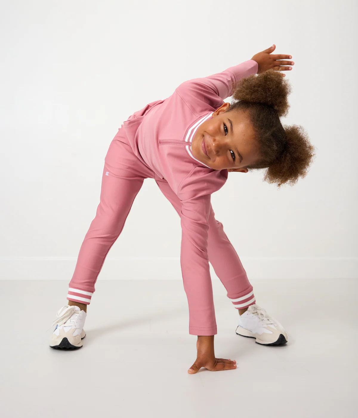 Girls Retro Warm-Up Jogger - Dusty Pink - Image 5