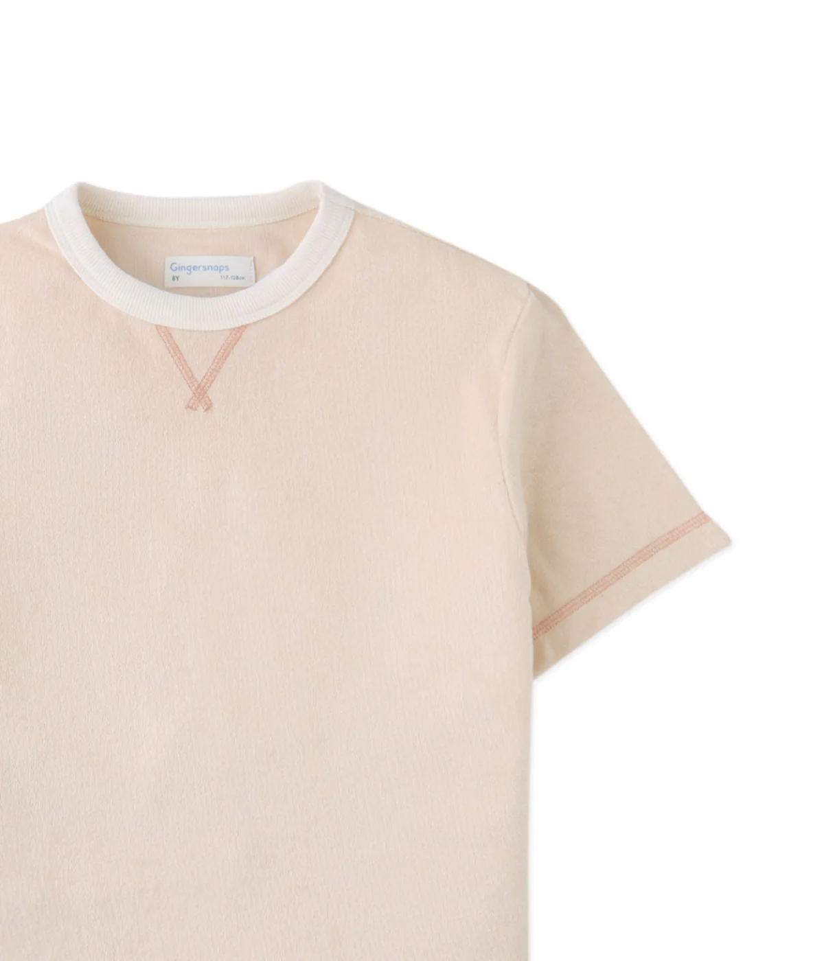 Boy Gunther Ringer Tee With Contrast V-Spreader - Beige - Image 2
