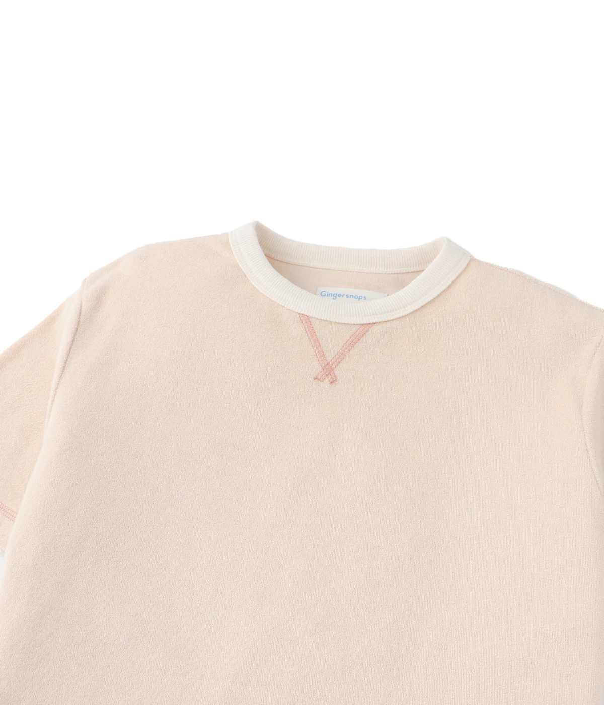 Boy Gunther Ringer Tee With Contrast V-Spreader - Beige - Image 3