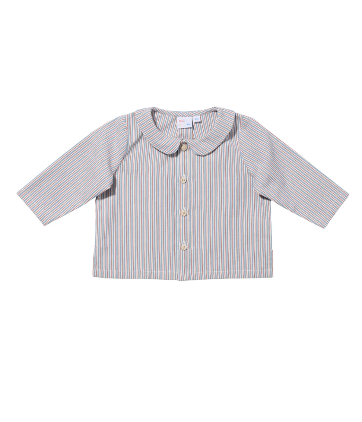Jefferson Baby Shirt - Indigo Linen Stripe