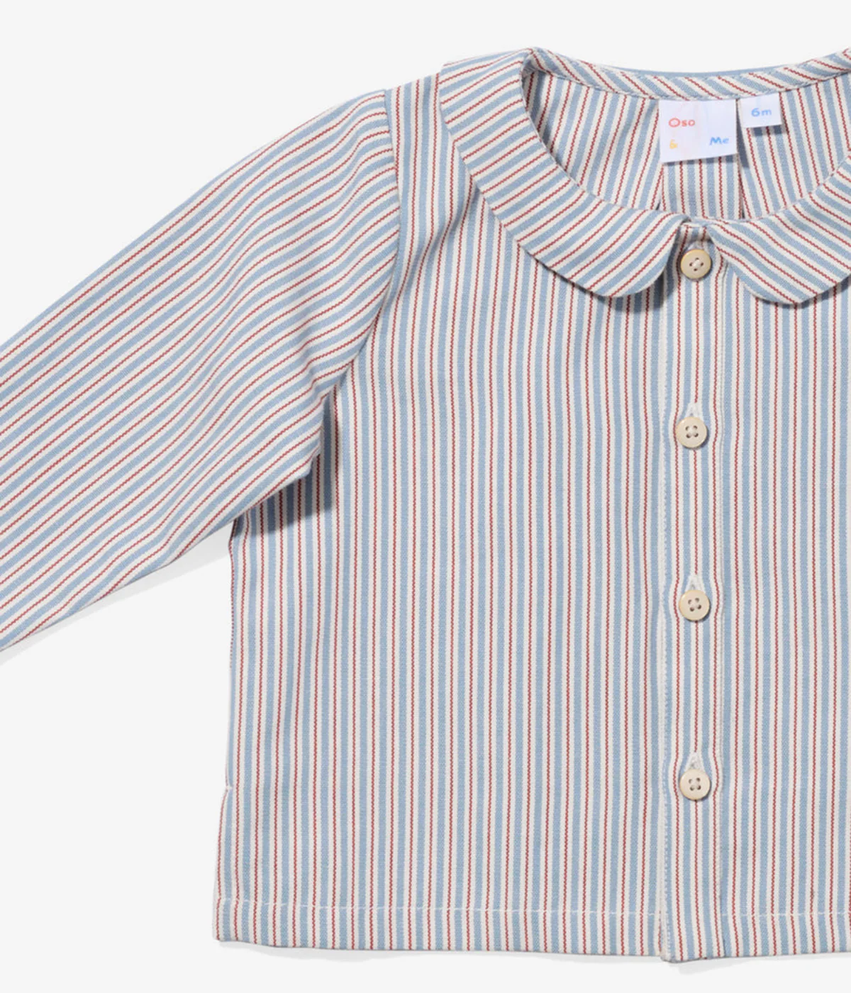 Jefferson Baby Shirt - Indigo Linen Stripe - Image 3