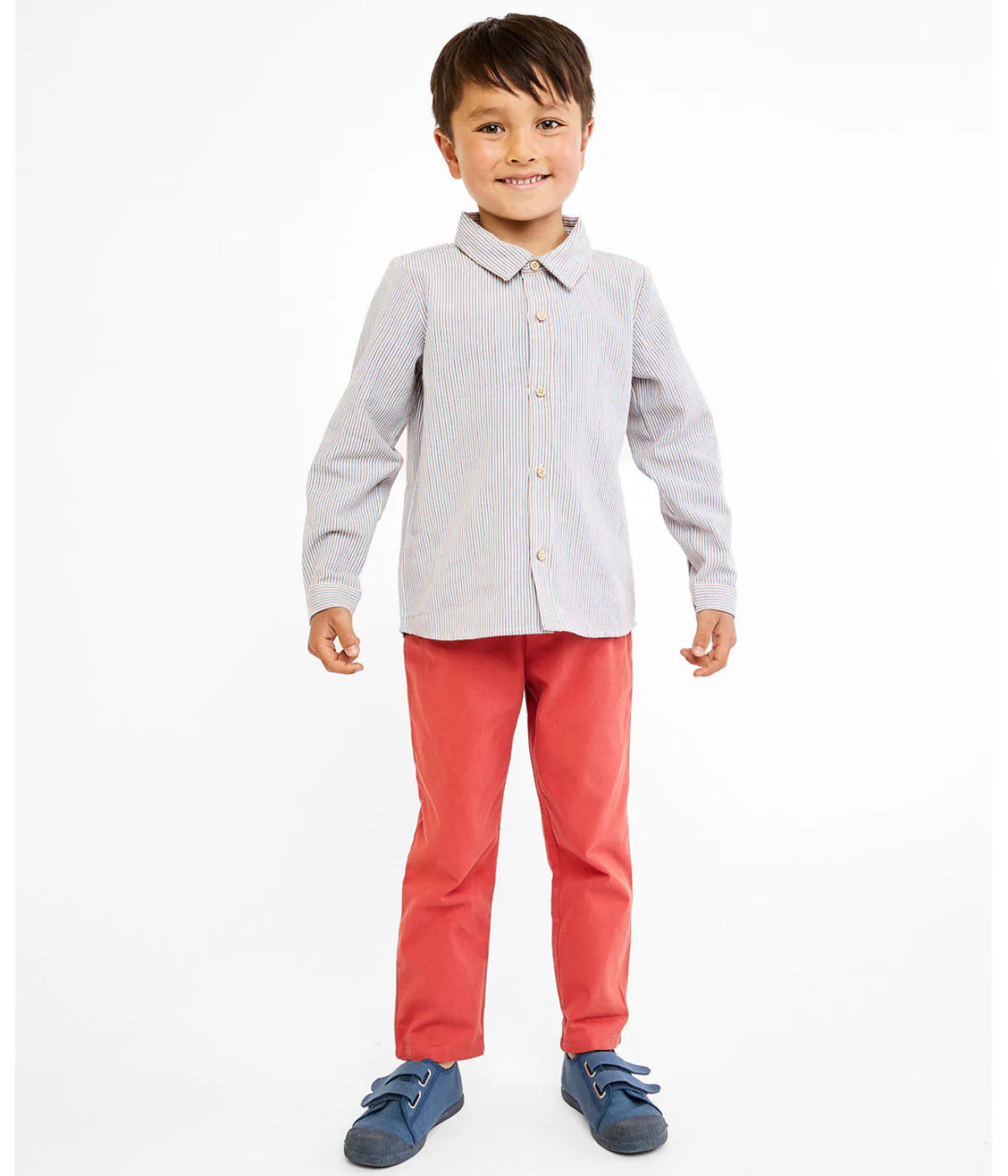Jeffie Shirt - Indigo Linen Stripe - Image 4
