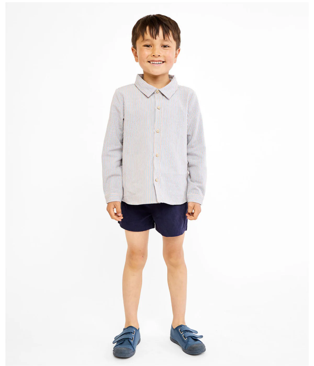 Jeffie Shirt - Indigo Linen Stripe - Image 5