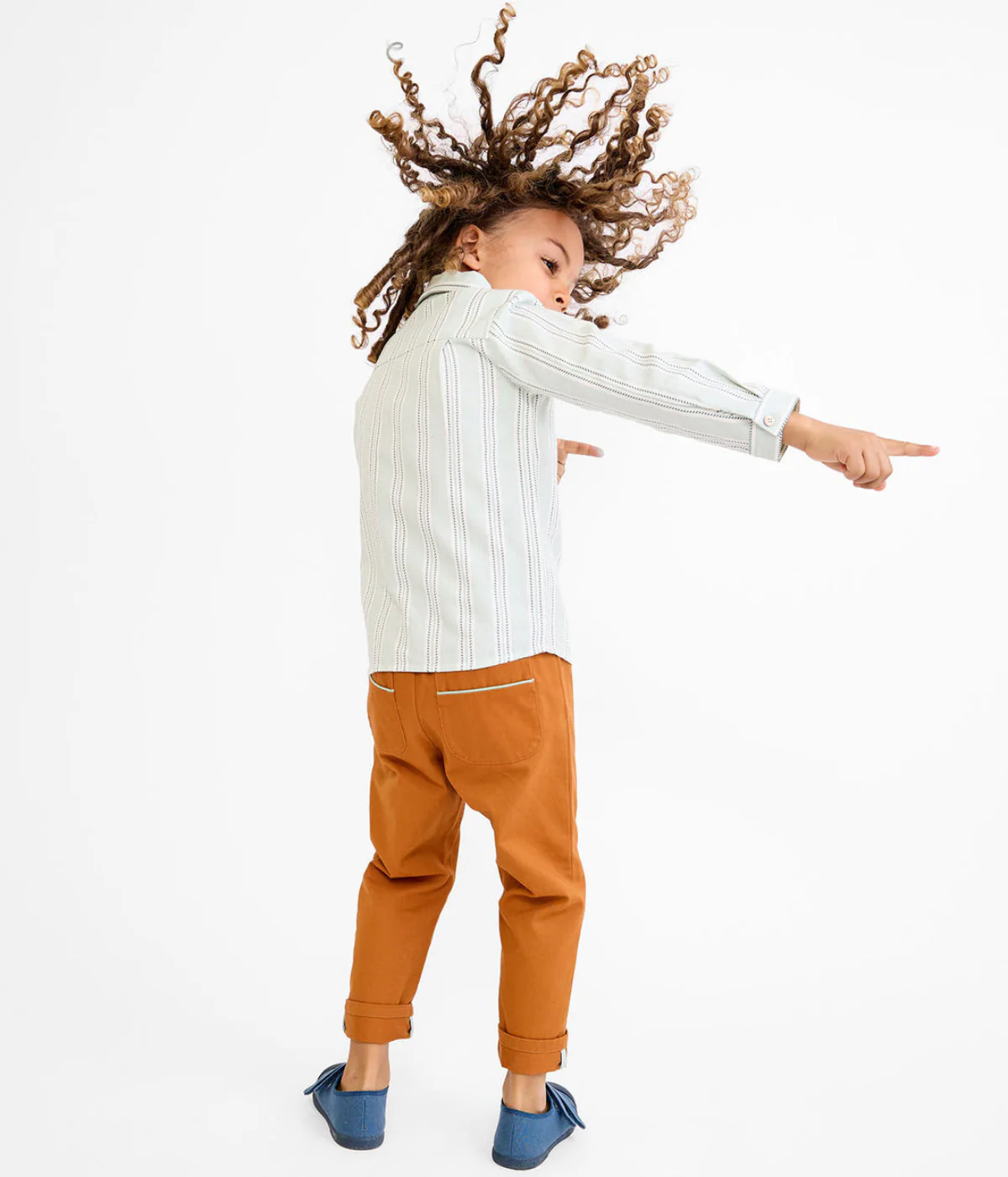 Jeffie Shirt - Sage Chevron Stripe - Image 5