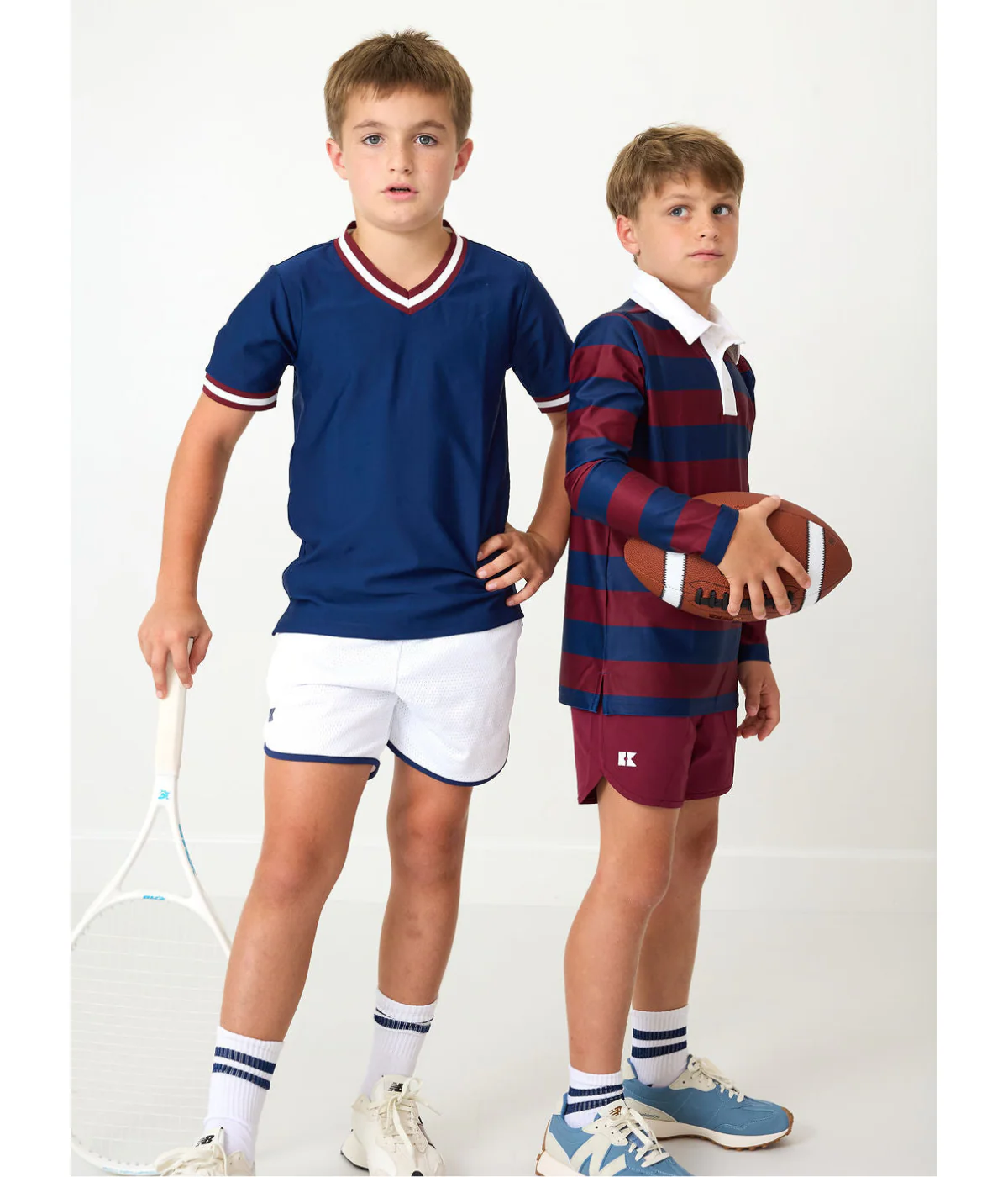 Long Sleeve Rugby Polo Shirt - Maroon/Navy Stripe - Image 5