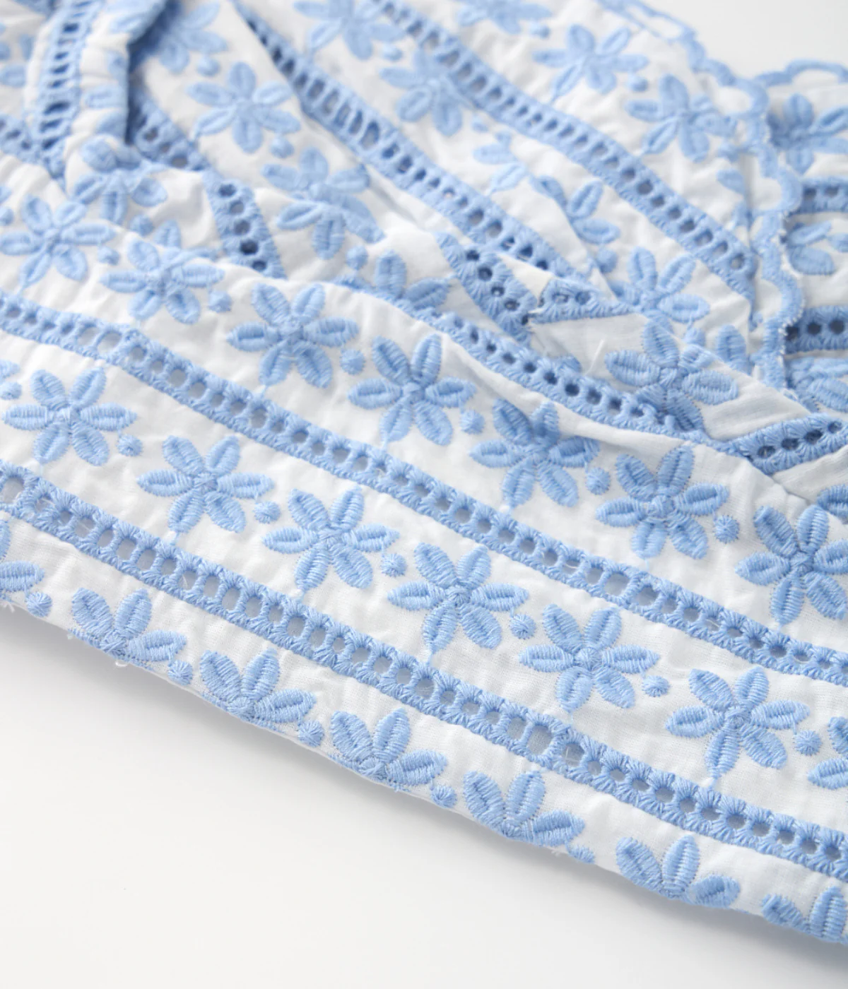 Odessa Frill Embroidered Top - Powder Blue - Image 7