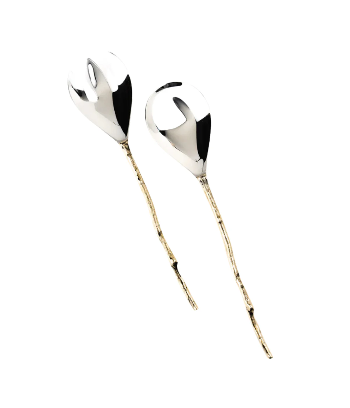 Olive Branch Serving Spoon Set - Brass + Stainless