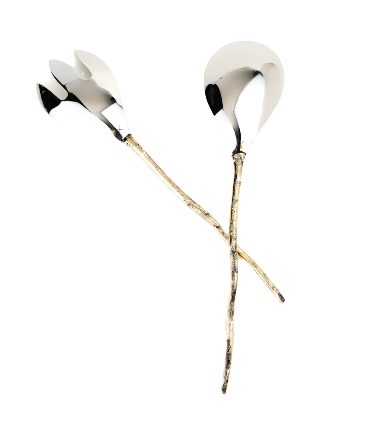 Olive Branch Serving Spoon Set - Brass + Stainless - Image 2
