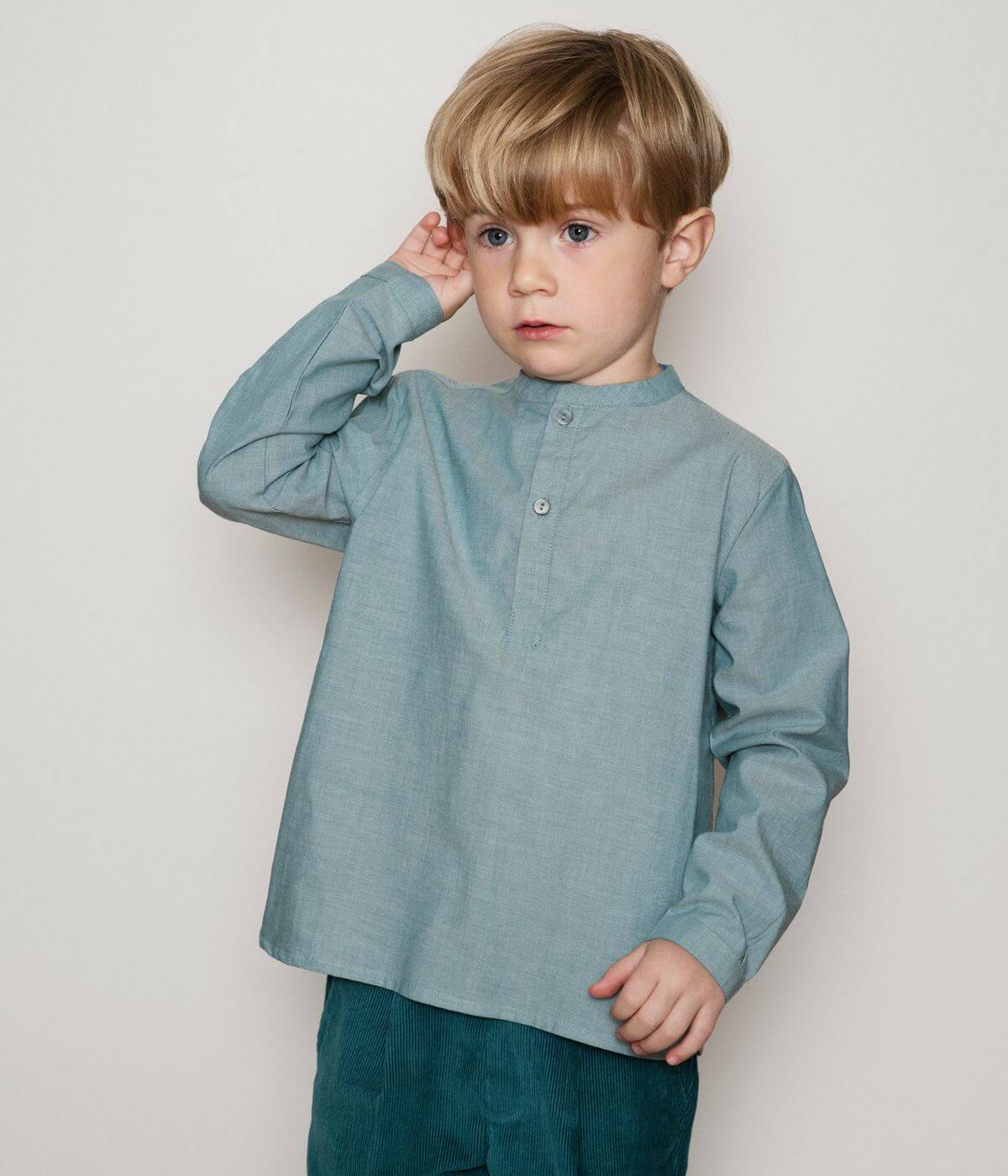 Peasant Shirt - Teal - Image 4