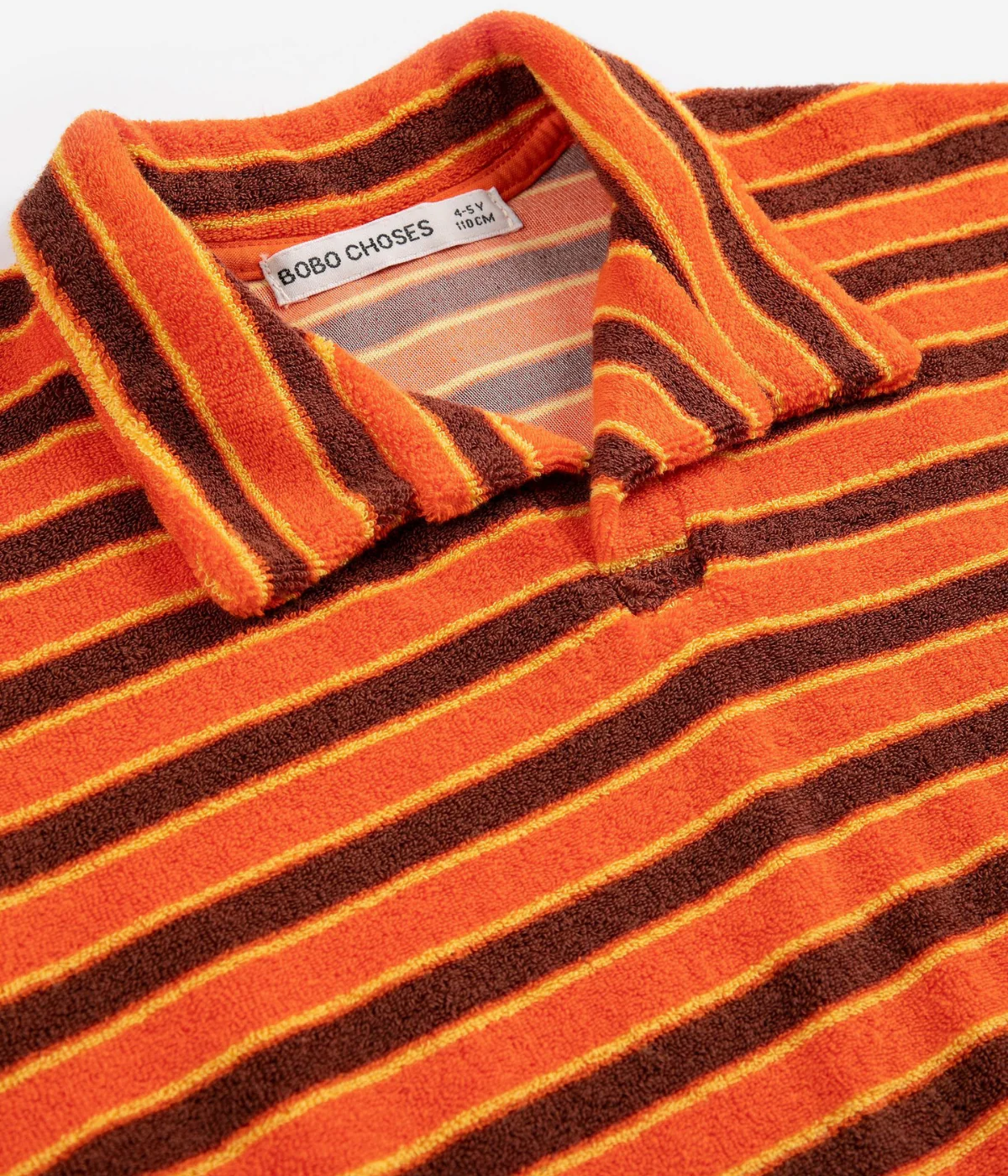 Striped Brick Terry Cloth Polo - Orange - Image 2