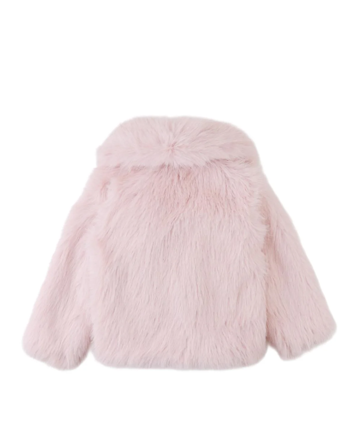 Girl Tabitha Faux Fur Coat With Shawl Collar - Pink - Image 2
