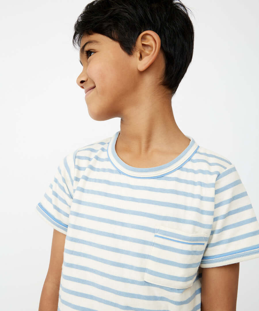 Willie T-Shirt - Dusty Blue Stripe - Image 4